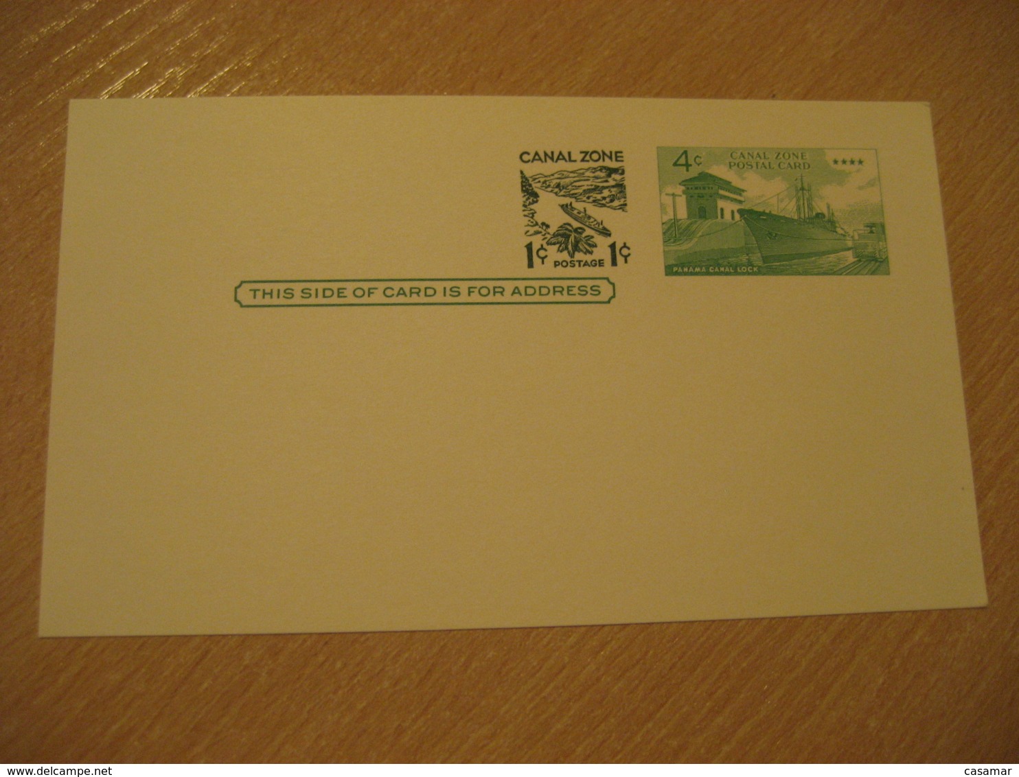 Panama Canal Lock 1c Overprinted 4c Postal Card Postal Stationery Card PANAMA CANAL ZONE C.Z. CZ USA - Panama