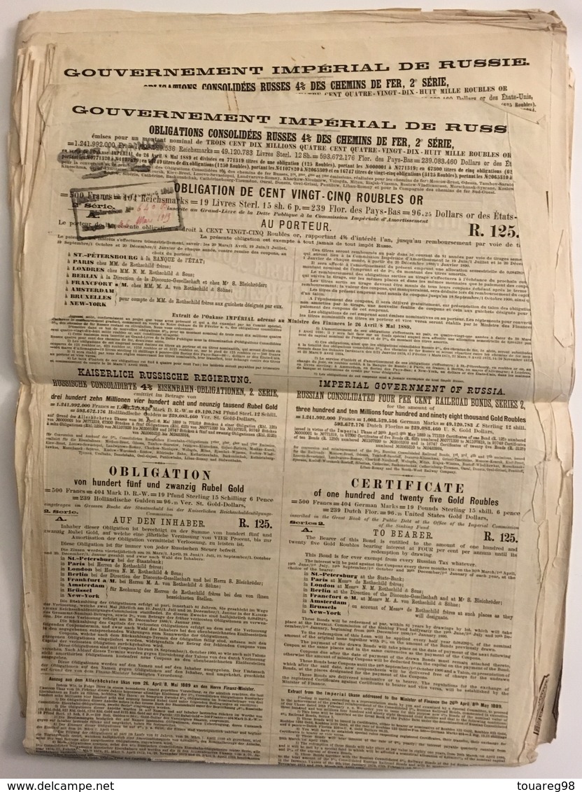 Lot De 20 Actions Russes. Russie. Obligation. Gouvernement Impérial De Russie. Action. Titre. - Russie