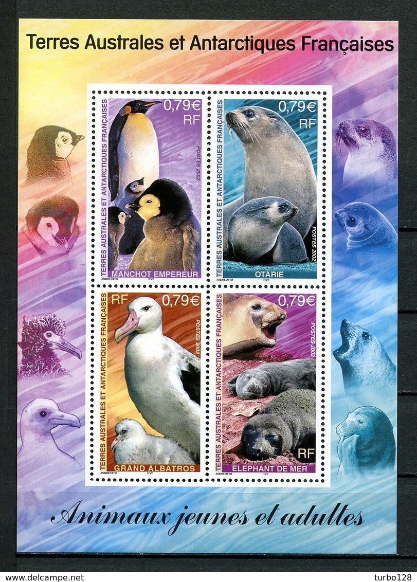 TAAF 2002 Bloc N° 8 ** (344/347) Neuf MNH Superbe C 16,80 € Faune Oiseaux Albatros Manchots Birds Animaux Animals Fauna - Blokken & Velletjes