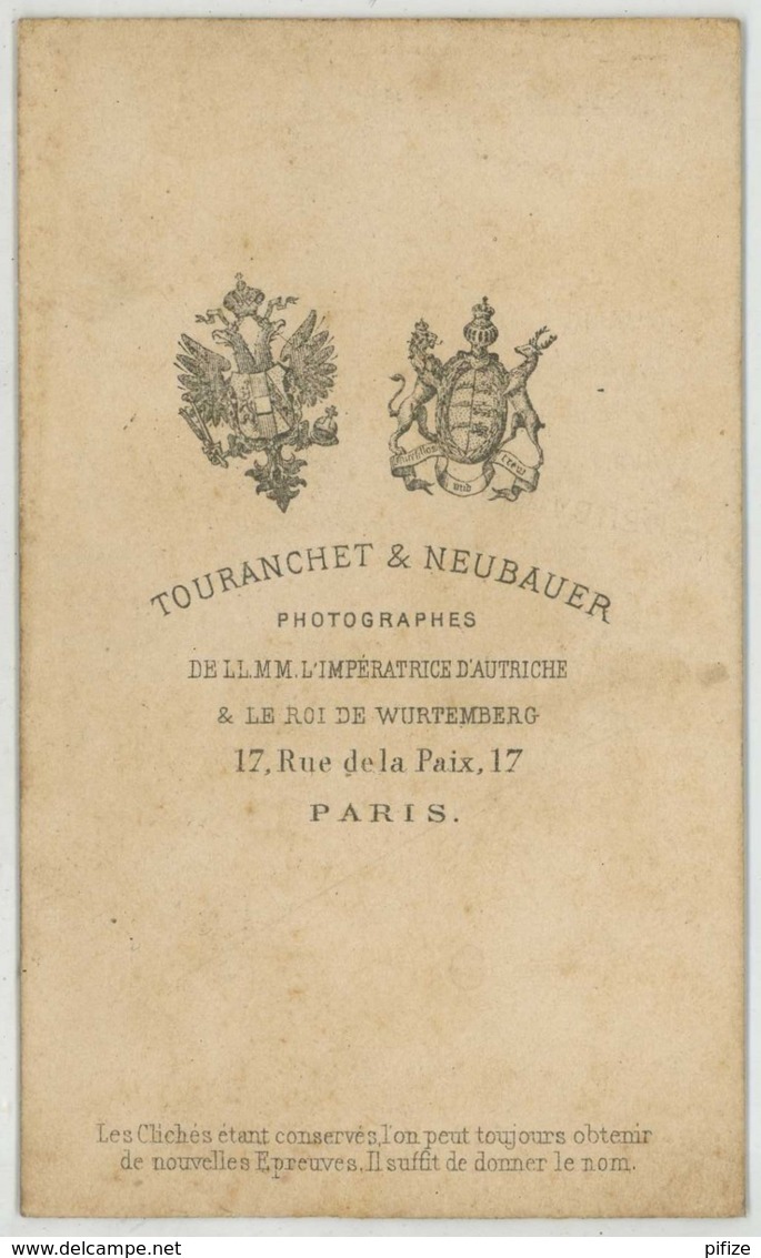 CDV Militaire Touranchet & Neubauer à Paris . Guerre De 1870-71 . Un Mobile . 79 Sur Le Képi . Chasseur . Fusil . - Anciennes (Av. 1900)