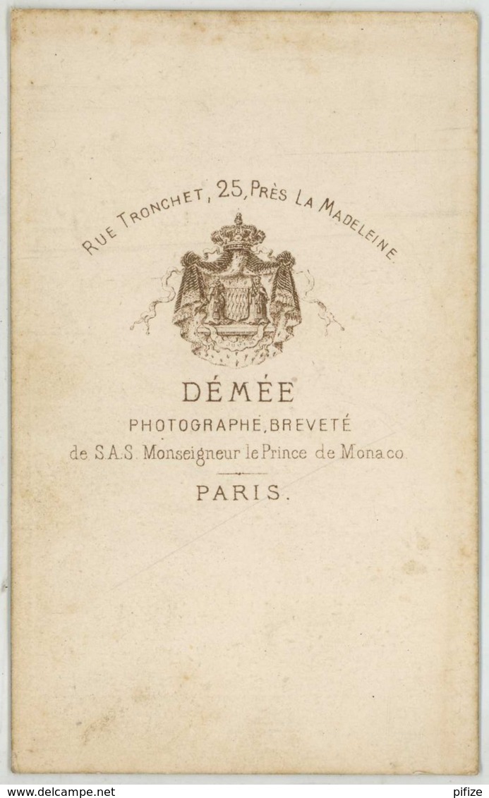 CDV 1860-70 Démée à Paris Photographe De SAS Mgr Le Prince De Monaco . Joli Portrait D'enfant . Chapeau . - Anciennes (Av. 1900)