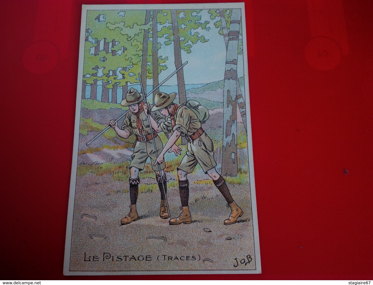 SCOUTISME LE PISTAGE ILLUSTRATEUR JOB PUB BELLE JARDINIERE - Scouting