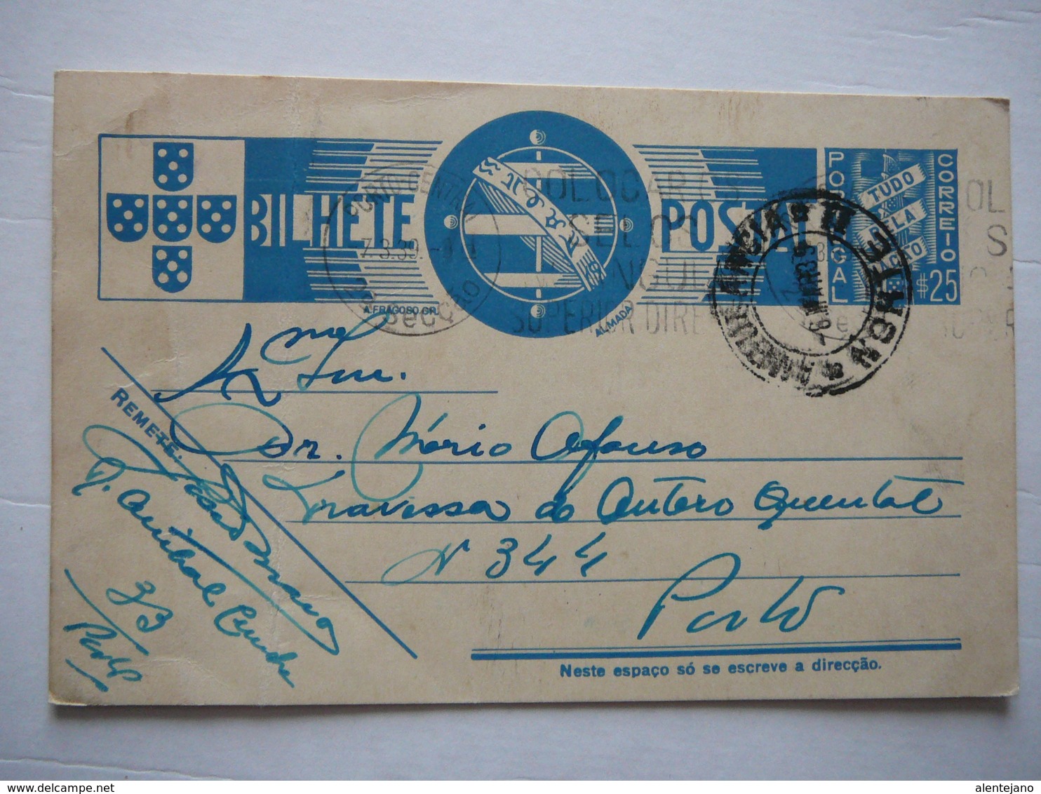 Entier Du Portugal 0.25 Escudos 1939 - Porto -> Porto - Postal Stationery