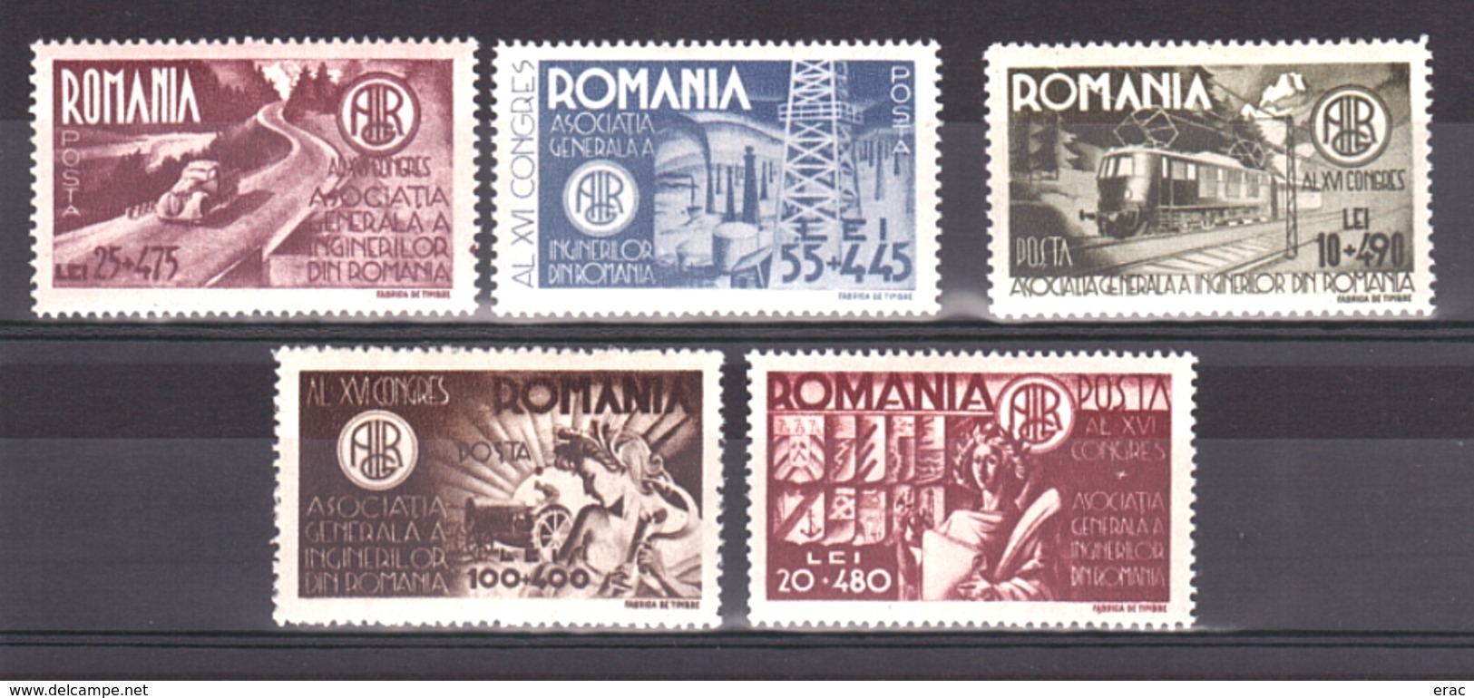 Roumanie - 1945 - N° 872 à 876 - Neufs * - Ingénieurs Roumains - Neufs