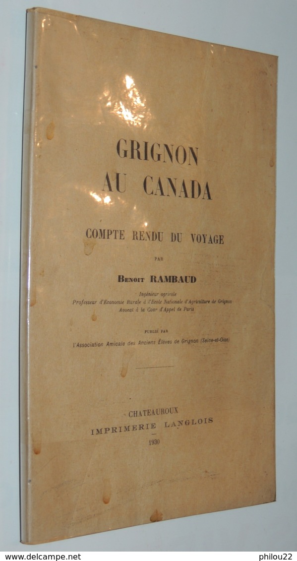 ELEVAGE AGRICULTURE GRIGNON AU CANADA B. RAMBAUD 1930 - 1901-1940