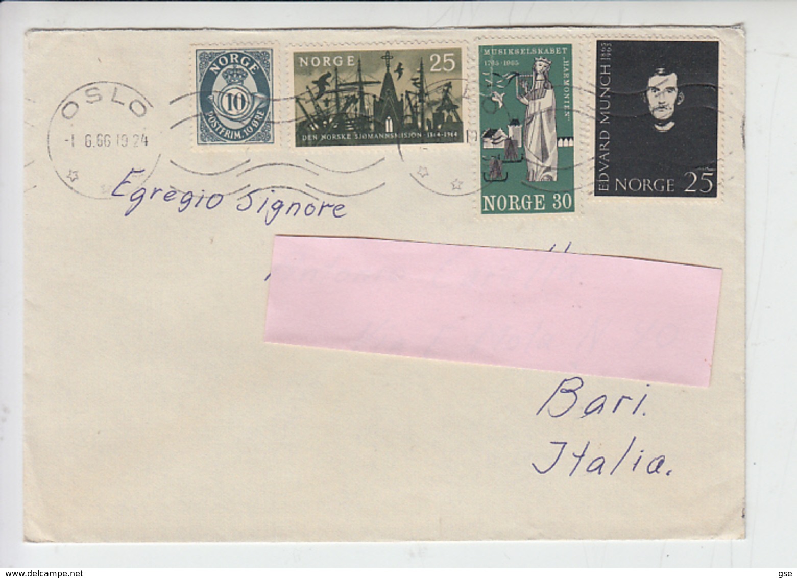 NORVEGIA  1966 - Unificato 485-475-488 Su Lettera Per L'Italia - Storia Postale