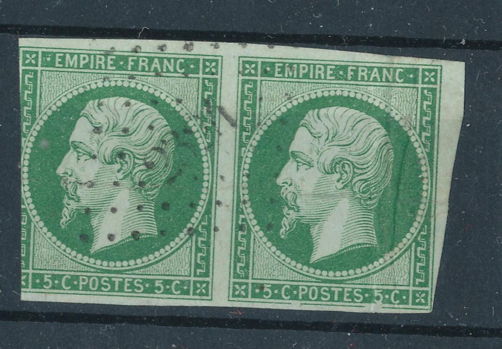 N°12 PAIRE LOSANGE PETITS CHIFFRES. - 1853-1860 Napoléon III