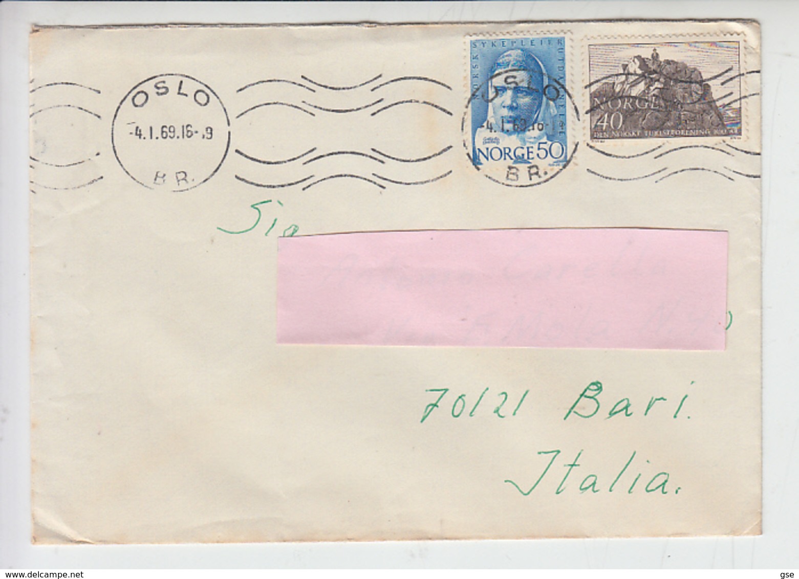 NORVEGIA  1969 - Unificato 515-530  Su Lettera Per L'Italia - Storia Postale