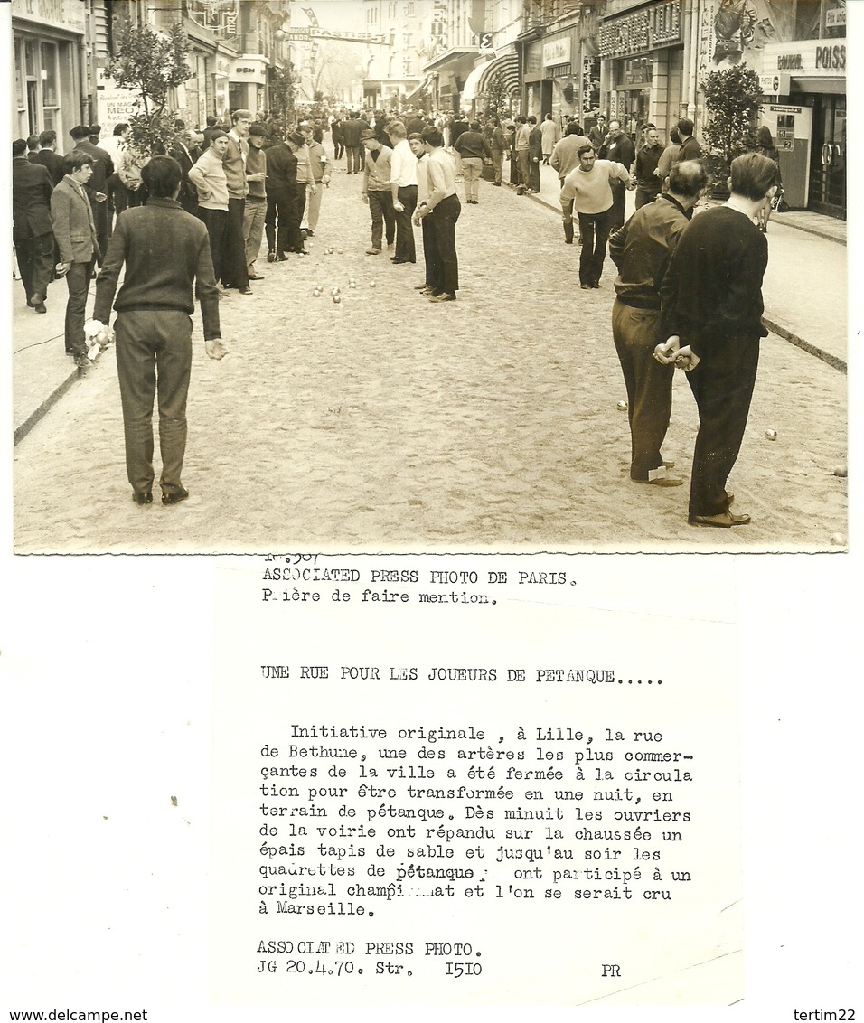 ( LILLE  )( 59 NORD )( RUE DE BETHUNE )( SPORT)( PETANQUE )  1970( 12.5  X  18 ) - Lieux