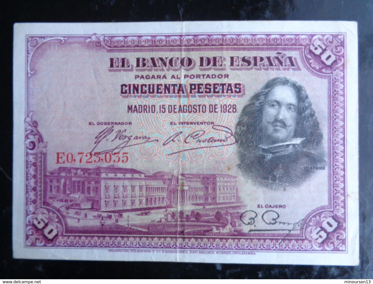 TRES TRES BEAUX 50 PESETAS DU 15 AOUT 1928 - EL CAJERO - 50 Pesetas