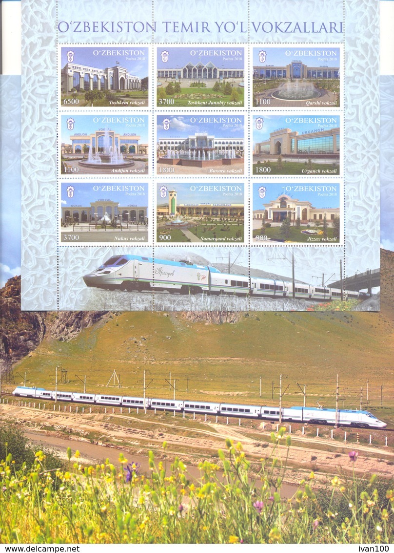 2018. Uzbekistan, Railway Stations Of Uzbekistan, Booklet, Mint/** - Ouzbékistan