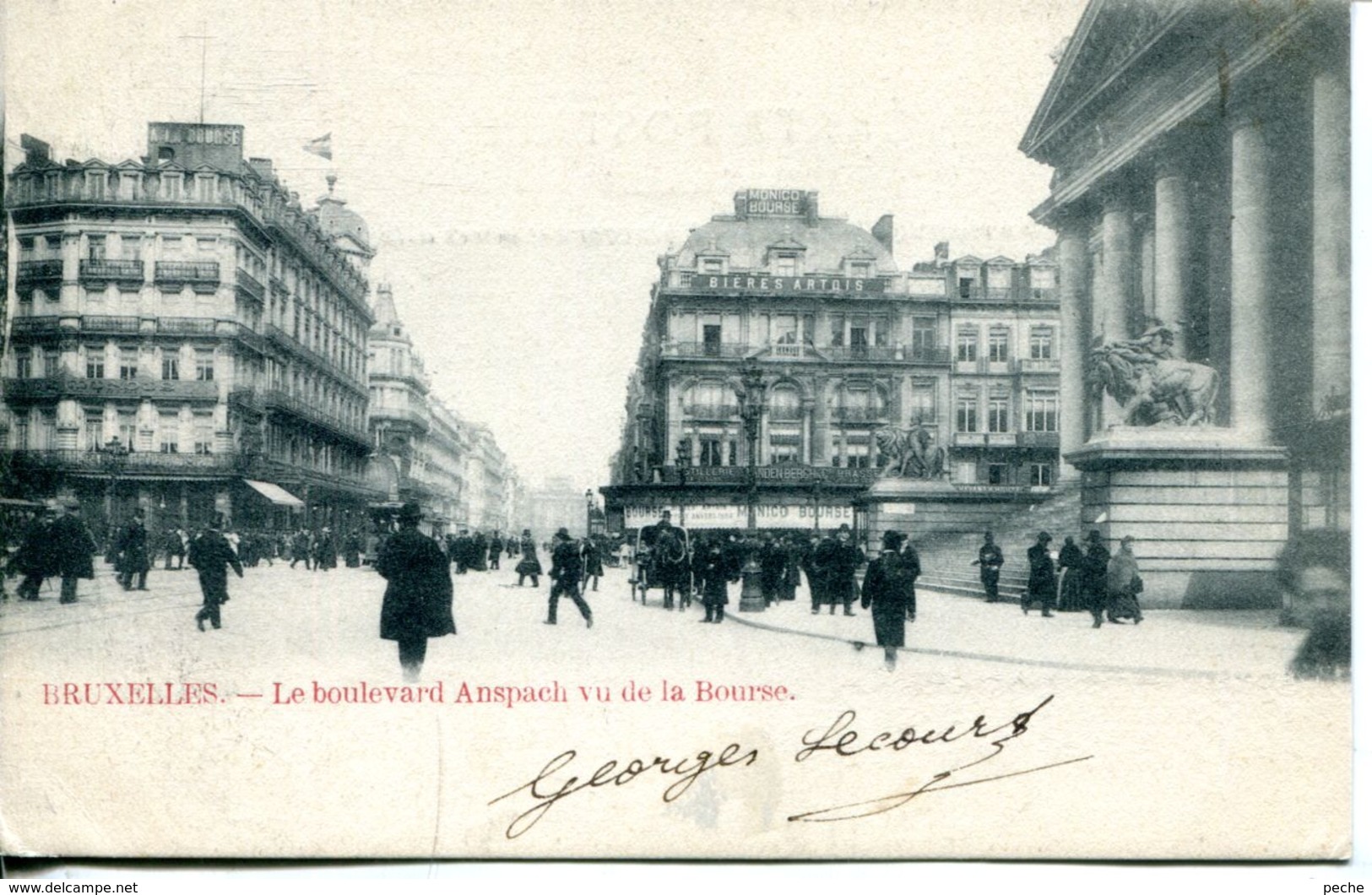 N°70024 -cpa Bruxelles -le Boulevard Anspach Vu De La Bourse- - Avenues, Boulevards