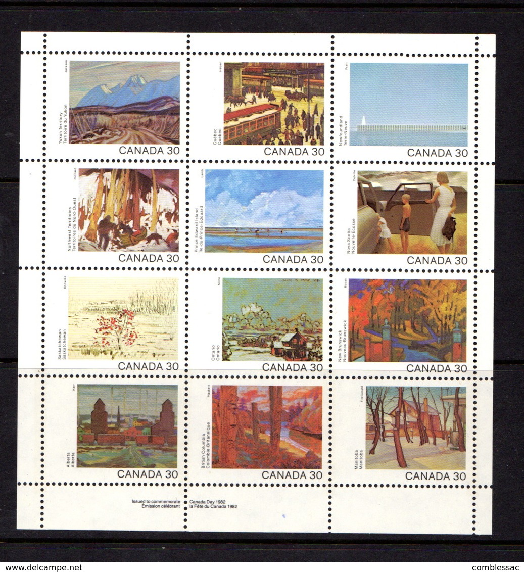 CANADA    1982    Canada  Day  Paintings   Sheetlet    MNH - Unused Stamps