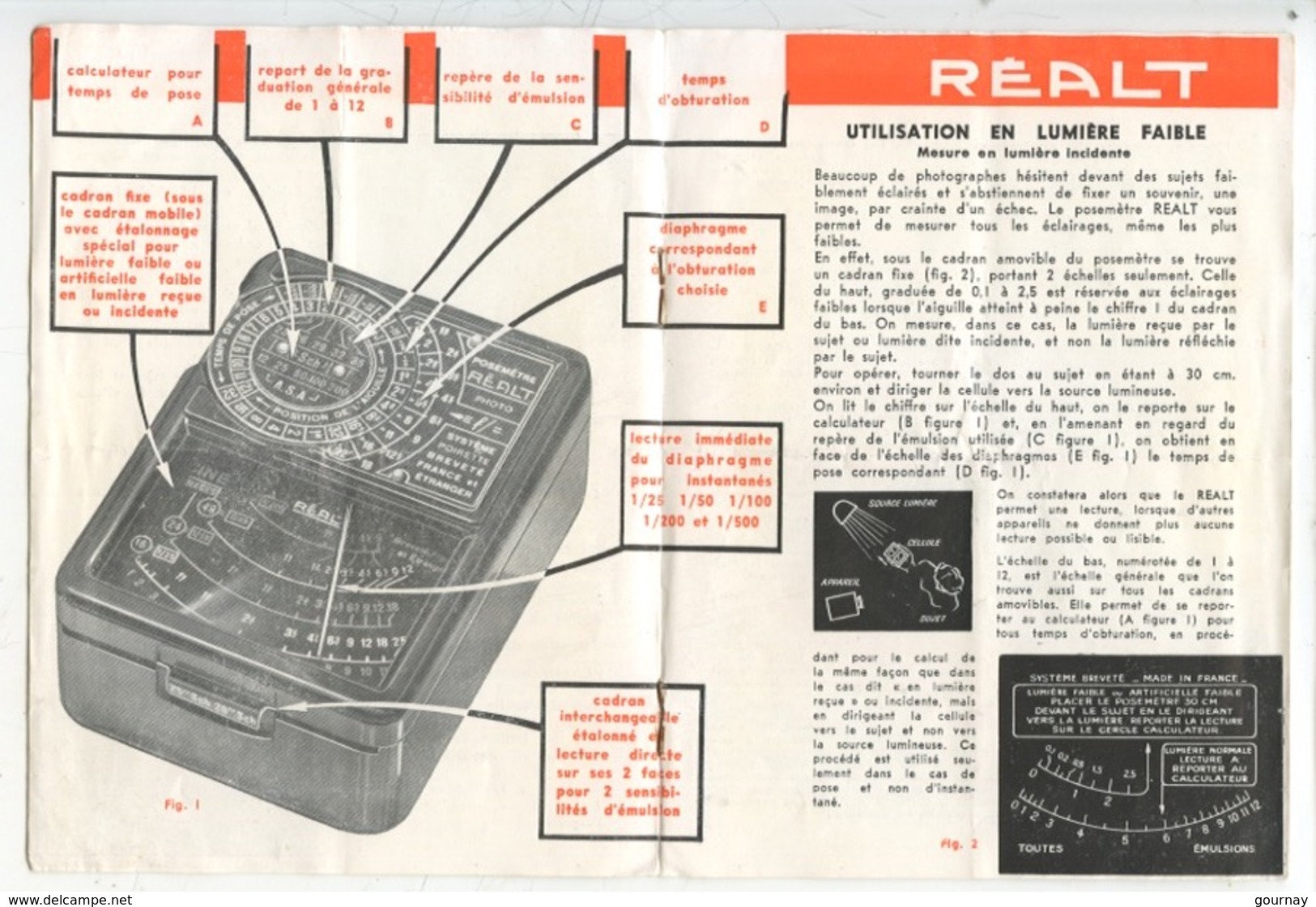 Mode D'emploi : Posémètre A Cellule Photoélectrique REALT (5 Scan) - Matériel & Accessoires