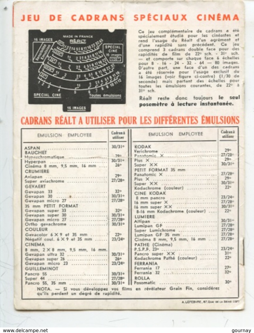 Mode D'emploi : Posémètre A Cellule Photoélectrique REALT (5 Scan) - Matériel & Accessoires