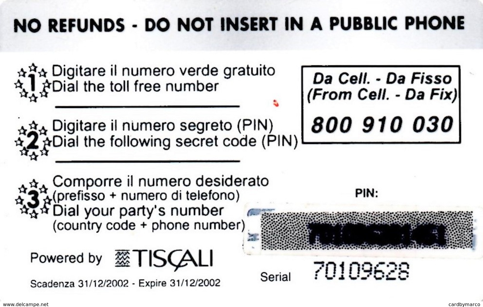 *ITALIA - TISCALI* - Scheda Usata - Schede GSM, Prepagate & Ricariche