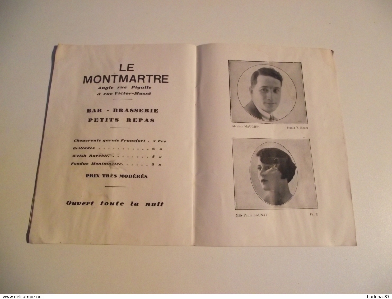 THÉÂTRE Des DEUX ANES , Programme, Vers 1930 - Programmes