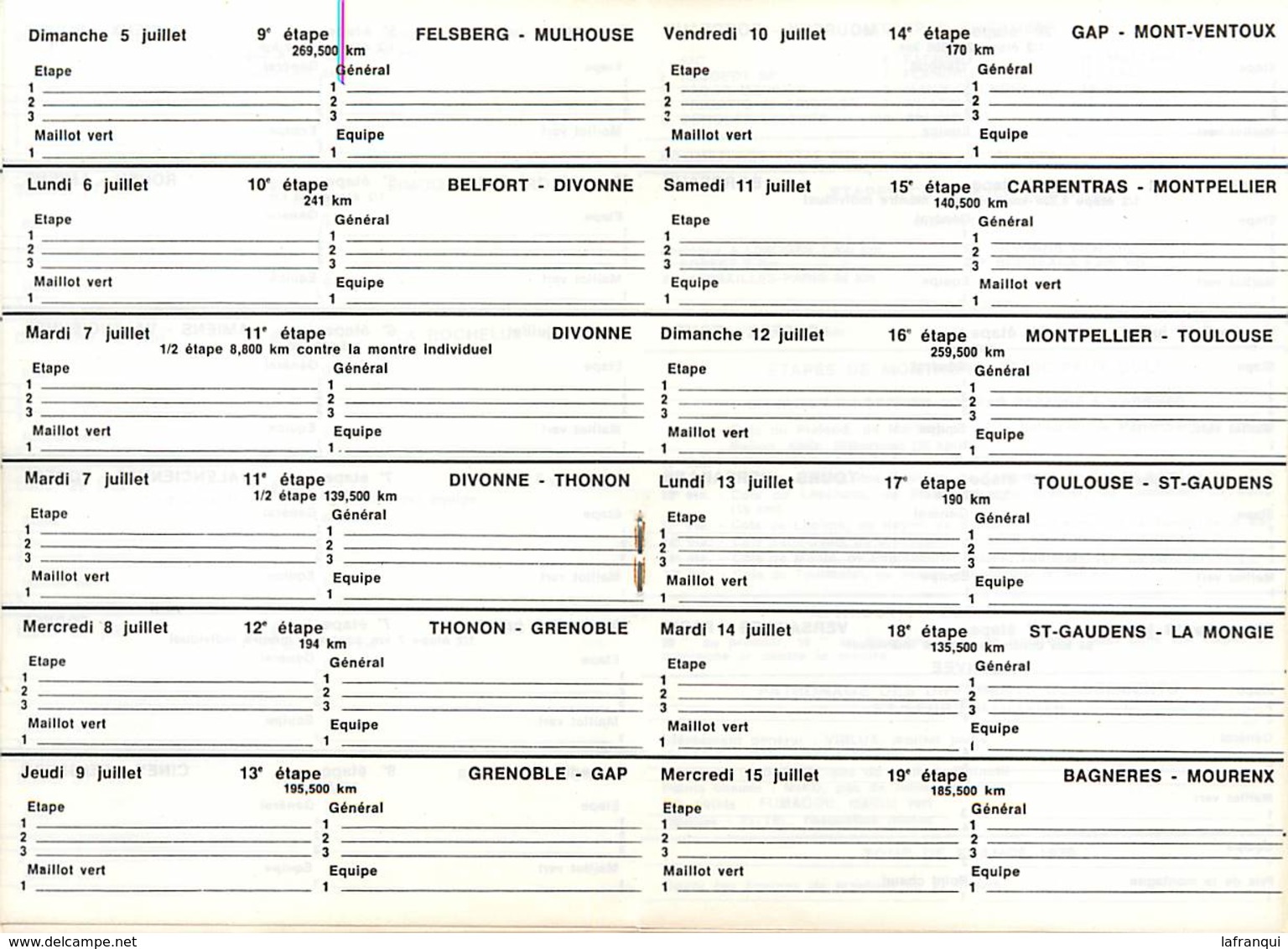 Gd Format :environ 15cms X10cms X 2volets-ref Y314- Sports -cyclisme - Raymond Poulidor -palmares Tour De France - - Cyclisme