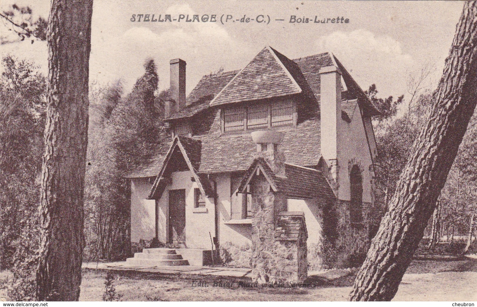 62. STELLA PLAGE. CPA SÉPIA. RARETÉ. VILLA " BOIS LURETTE ". ANNEE 1931 + TEXTE - Autres & Non Classés