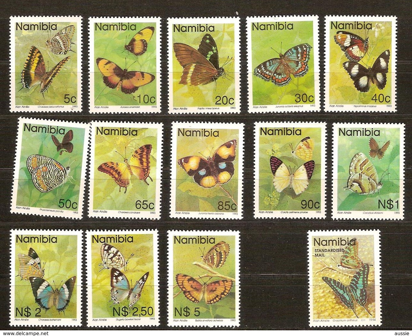 Namibia Namibie 1993 Yvertnr 707-719 Et 727 *** MNH Cote 93 FF Faune Papillons Vlinders Butterflies - Namibie (1990- ...)