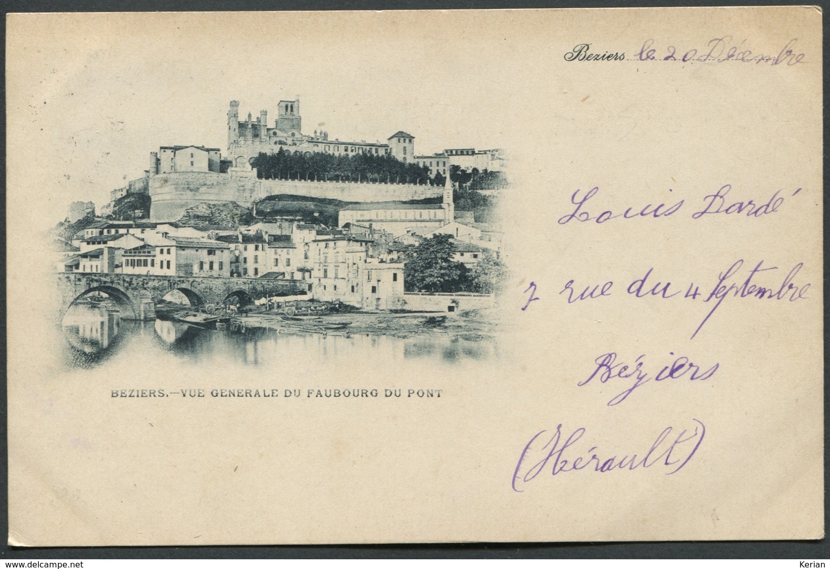 Béziers - Circulé En 1899 - Vue Générale Du Faubourg Du Pont - Voir 2 Scans - Beziers