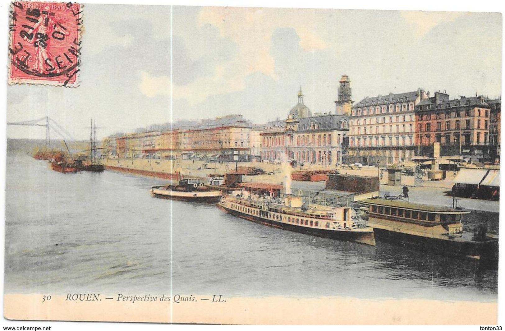 ROUEN - 76 -  CPA COLORISEE - Perspective Des Quais  - DELC6/ENCH - - Rouen