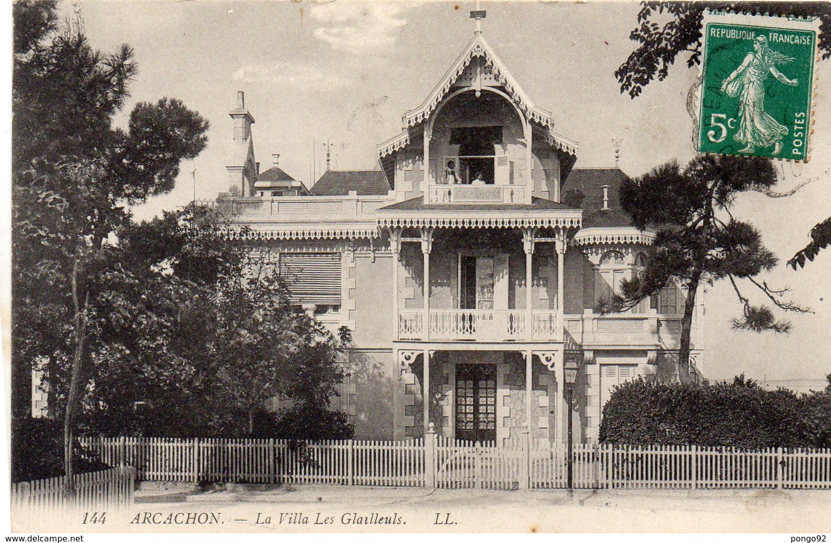 Cpa 1912 ?, ARCACHON, Villa Les Glaiïeuls  (53.55) - Arcachon