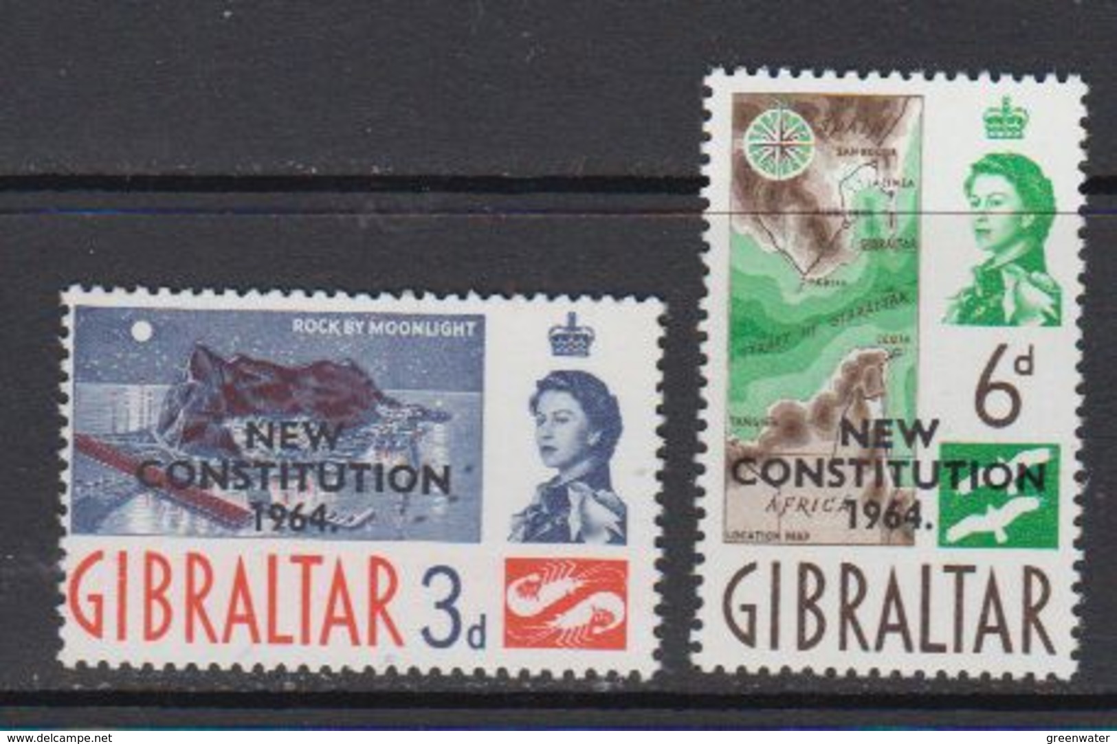 Gibraltar 1964 New Constitution 2v ** Mnh (41487X) - Gibraltar