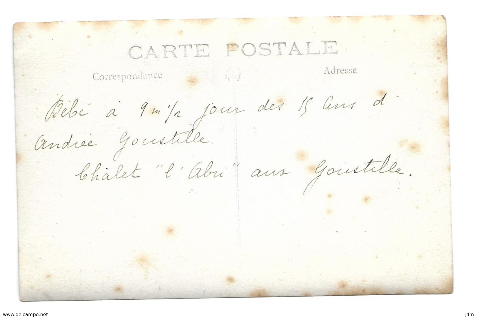 A LOCALISER.. Carte Postale Photo Chalet "L'Abri" Aux GOUSTILLE....2 Scans - A Identifier