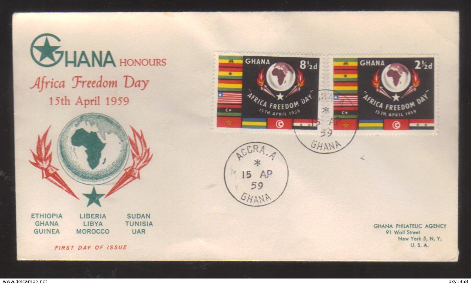 8110- Ghana , Scott 46-47 FDC - Ghana (1957-...)