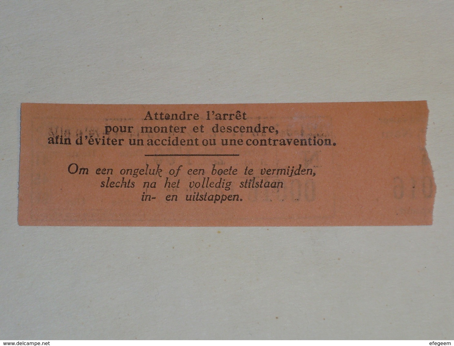 Ancien Ticket Tramway, Bruxelles Belgique.Ticket Autobus,Train, Metro. - Europe