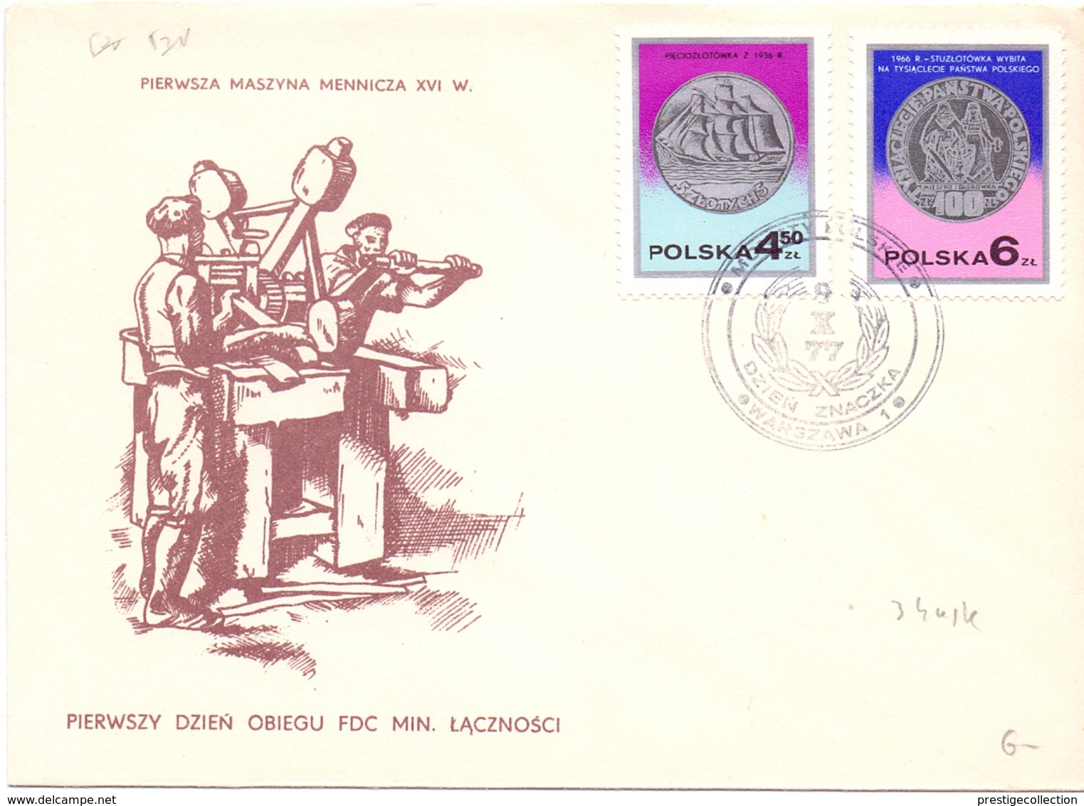 MONEY PRESS POLAND 3 PIECES FDC COLLECTION WARSZAWA   (DICE180088) - FDC