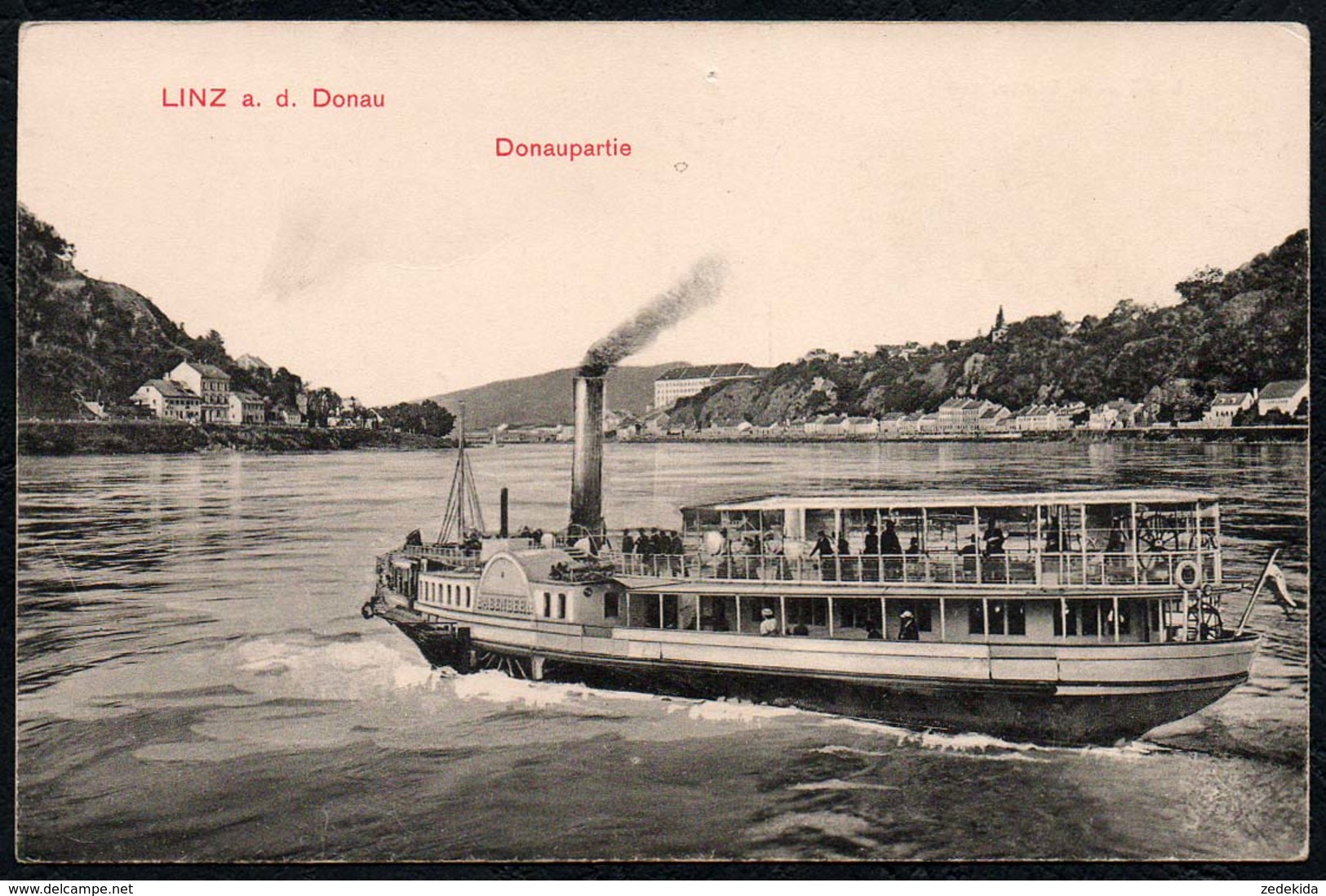 C0455 - Dampfer Babenberg - Donauschifffahrt Schaufelraddampfer - Linz - Hermann Seibt Meissen - Dampfer