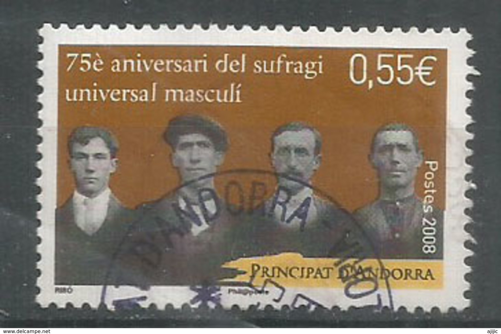 Suffrage Universel Masculin En Andorre,Année 1933,  Un Timbre Oblitéré 1 ère Qualité - Gebruikt