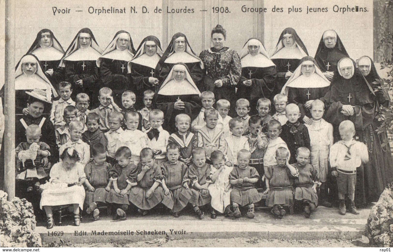 BELGIQUE - NAMUR - YVOIR - Orphelinat N. D. De Lourdes - 1908 - Groupe Des Plus Jeunes Orphelins. - Yvoir