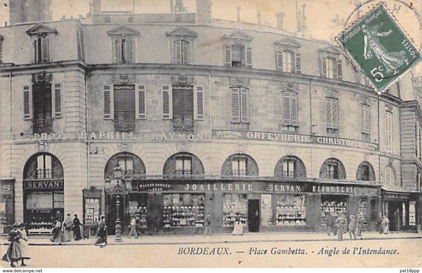 33 - BORDEAUX : Place Gambetta Joaillerie Bijouterie SERVAN Et Commerces - CPA - Gironde ( Commerce - Grand Magasin ) - Bordeaux