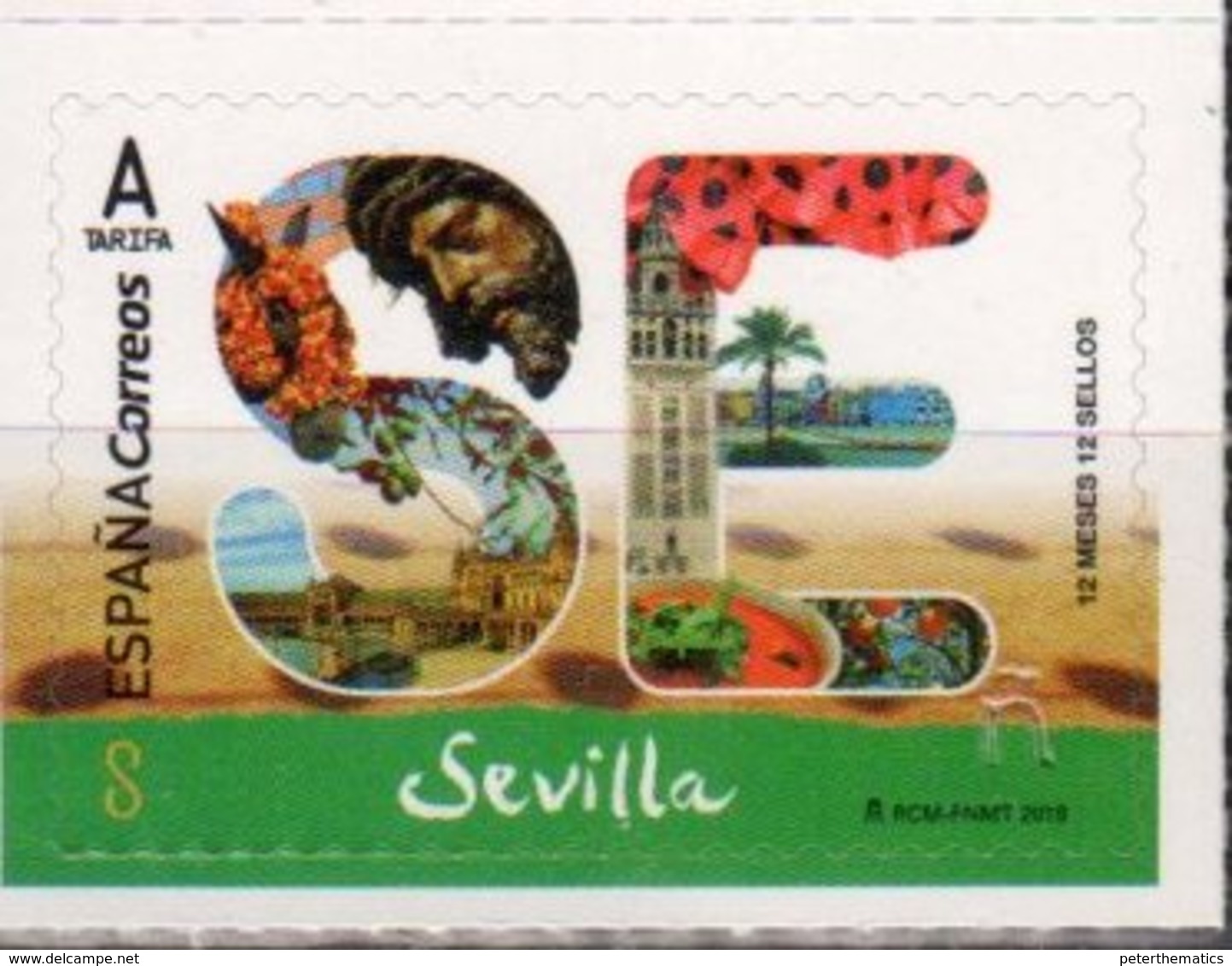 SPAIN, 2018, MNH, 12 MONTHS 12 STAMPS, SEVILLLA,OLIVE TREES , RELIGION, JESÚS DEL GRAN PODER, SQUARES,   1v - Bomen