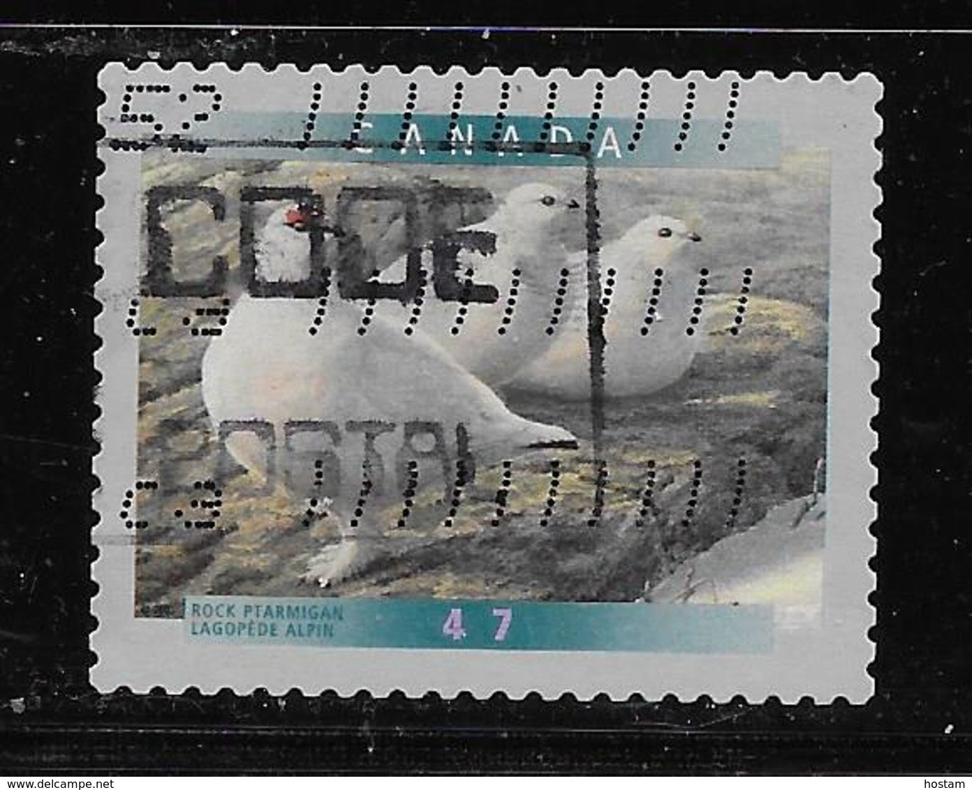 CANADA 2001, USED, # 1892,  BIRDS OF CANADA,  PTARMIGAN - Used Stamps