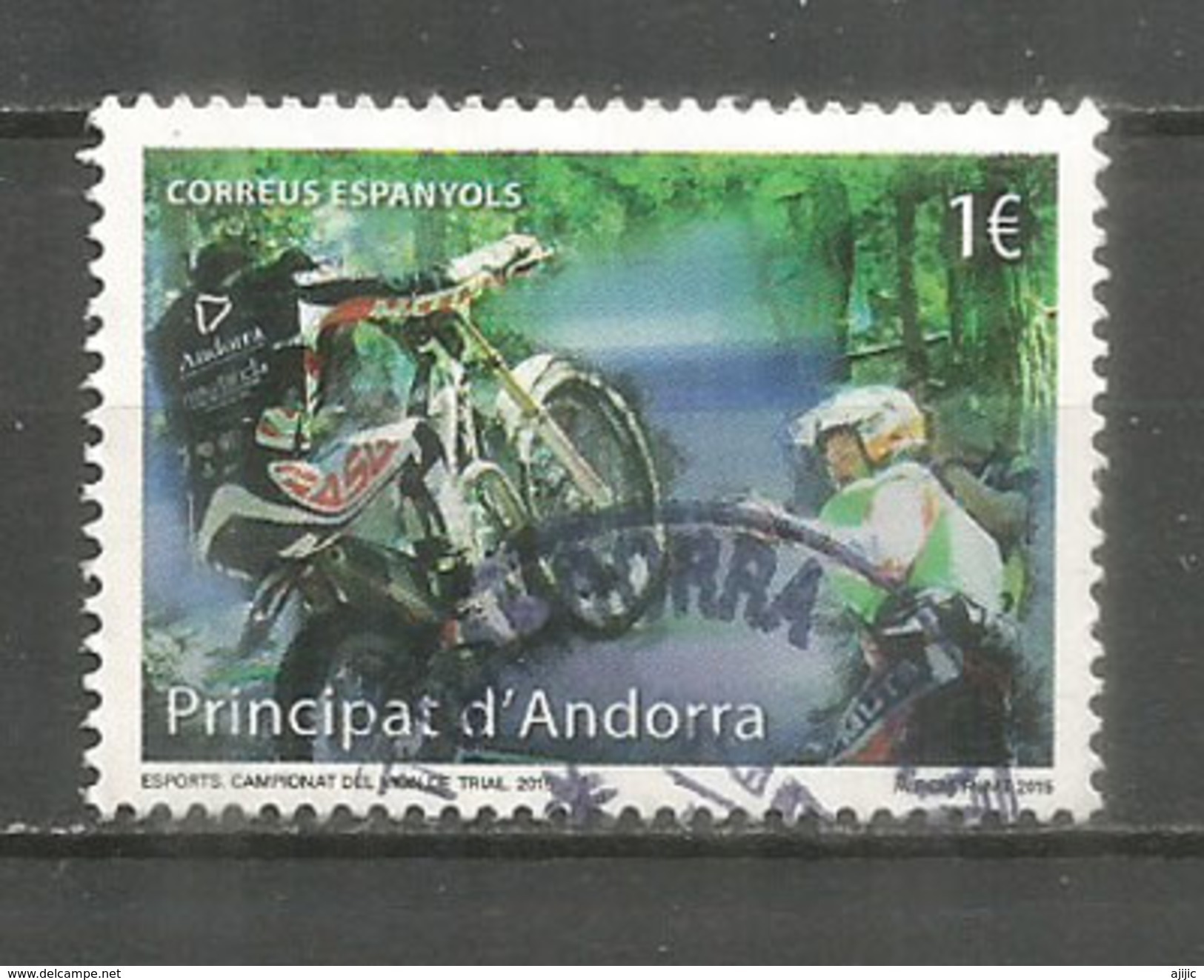 ANDORRA: Championnat Du Monde De Trial En Andorre 2015. Un Timbre Oblitéré, 1 ère Qualité - Used Stamps