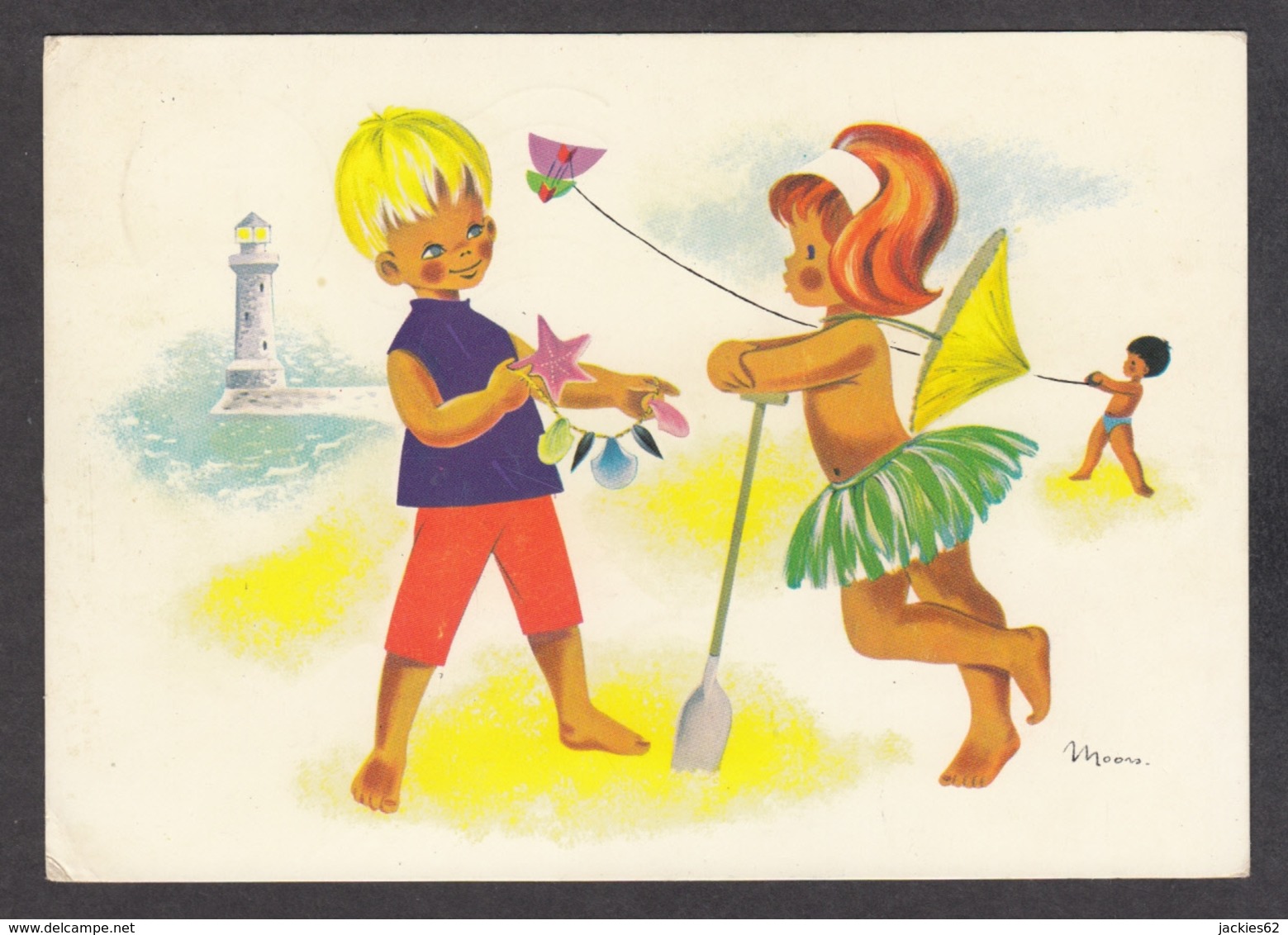 93011/ ENFANTS, Illustrateur MOORS, Jeux De Plage - Dessins D'enfants