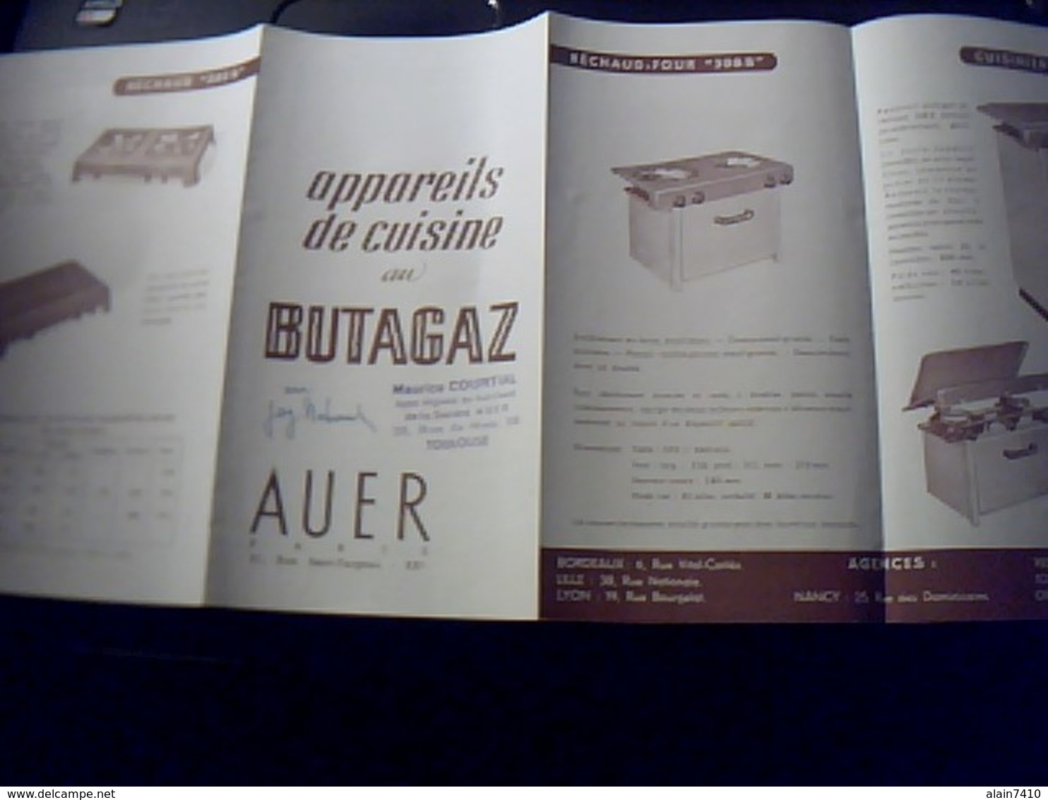 Publicite  Appareils De Cuisine  Au  Butagaz  AUER   A Paris Rue St Fargeau - Publicidad