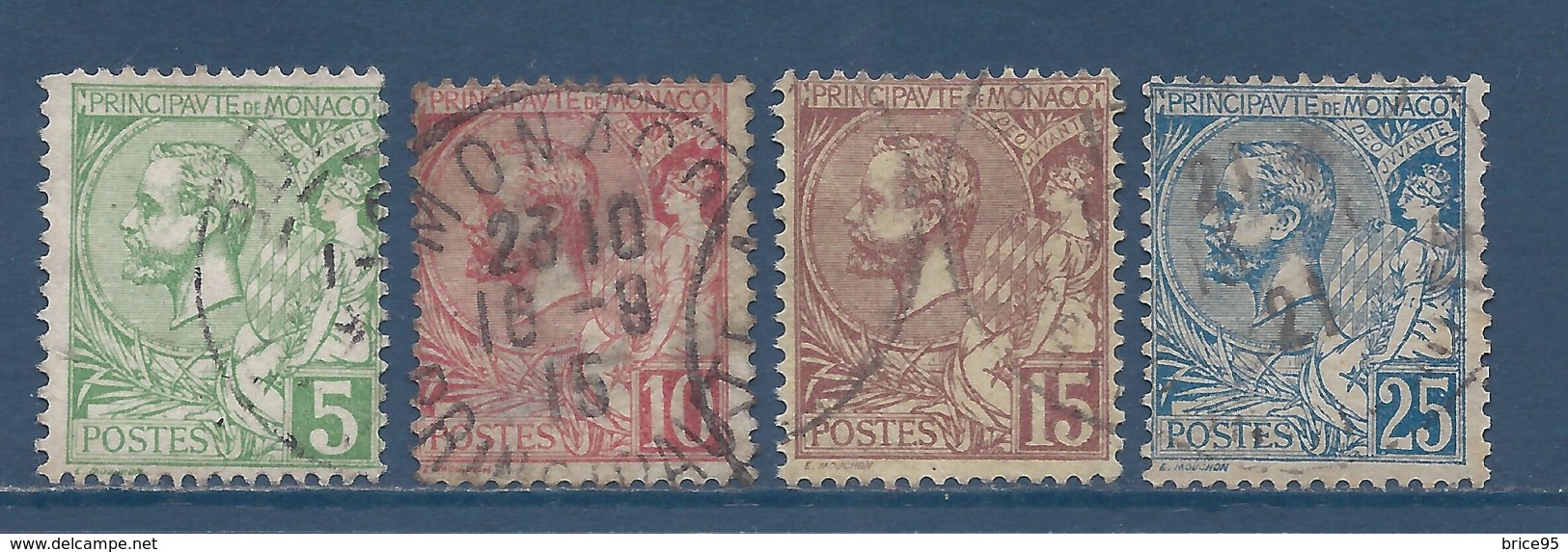 ⭐ Monaco - YT N° 22 à 25 - Oblitéré - 1901 ⭐ - Used Stamps