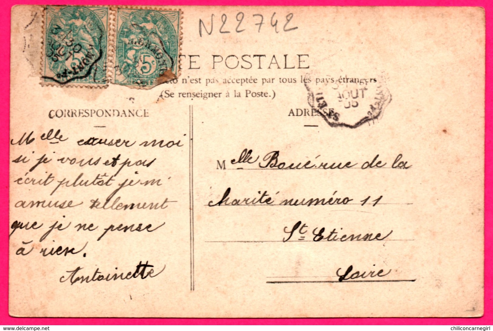 Les Salles Près Noirétable - Vue D'Ensemble - 1905 - Oblit. Convoyeur X3 St Etienne - Noiretable