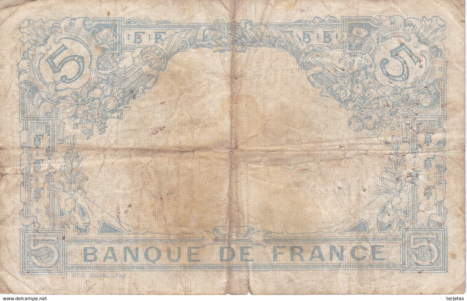 BILLETE DE FRANCIA DE 5 FRANCS DEL 19-06-1915    (BANKNOTE) BLEU - 5 F 1912-1917 ''Bleu''