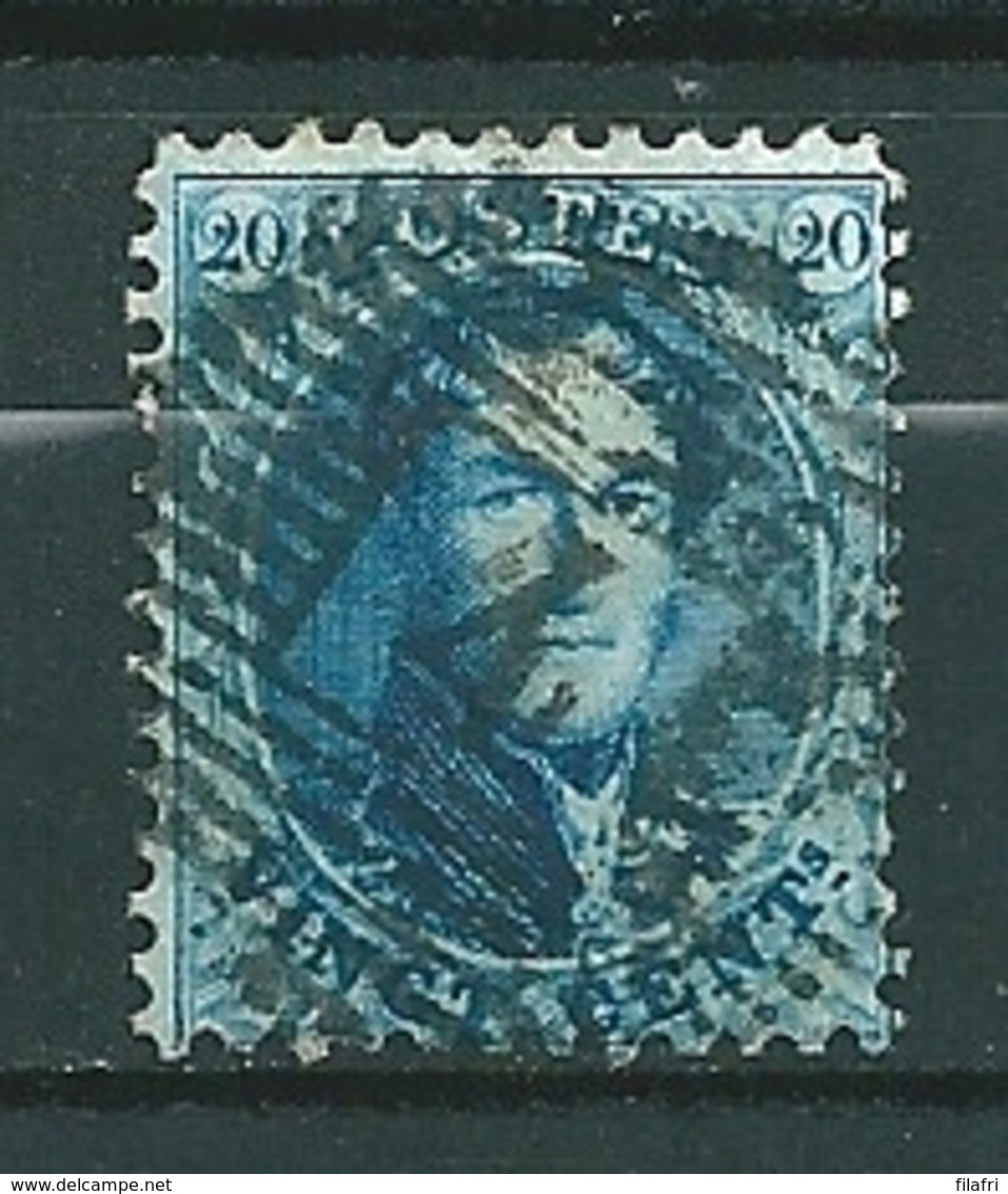 Nr 15A Gestempeld P 4 ANVERS - Cote 4,50 + COBA 1,00 - 1863-1864 Médaillons (13/16)