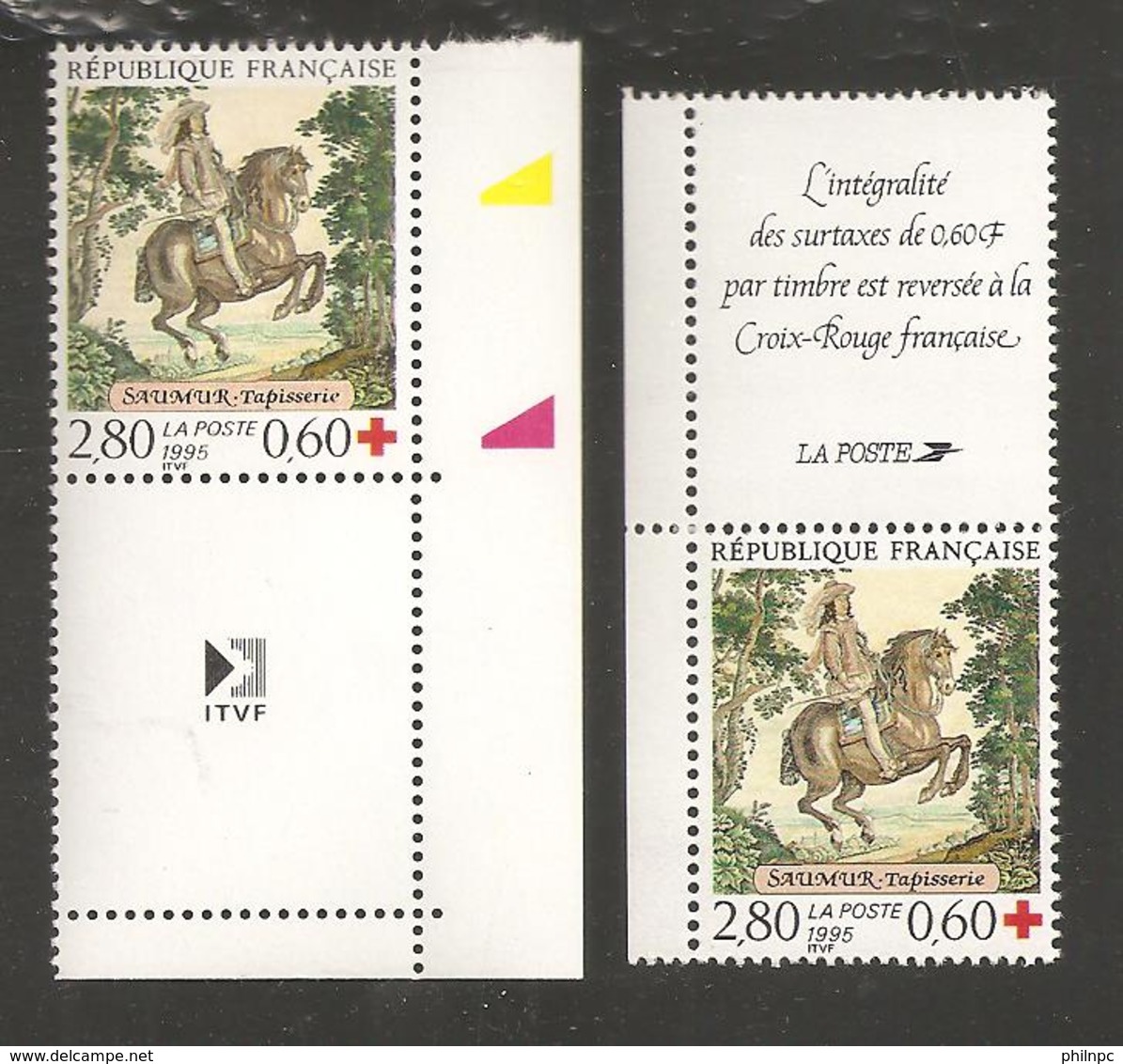 France, 2946, 2946a, Neuf **, TTB, Croix-Rouge, Tapisserie De Saumur, Louis XIII à Cheval - Neufs