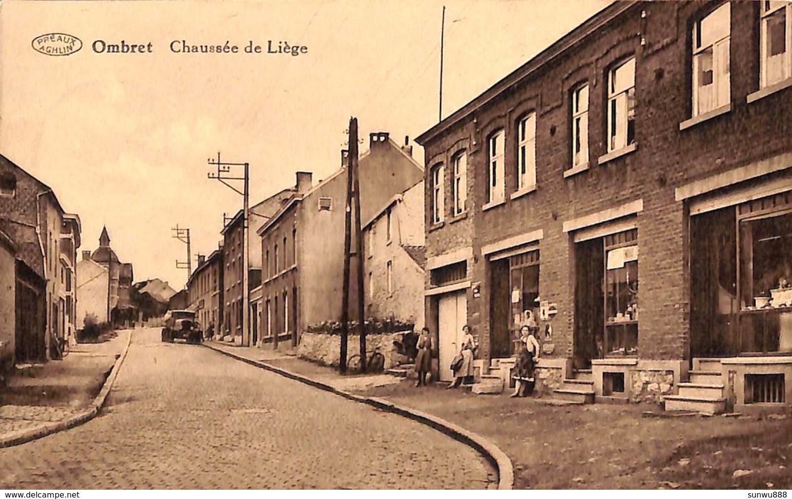 Ombret - Chaussée De Liège (animé, Boutique, Oldtimer 1933) - Amay