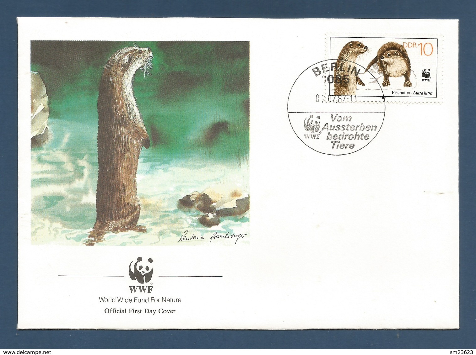 DDR  1987  Mi.Nr. 3107 , Weltweiter Naturschutz - Fischotter - FDC  07. Juli 1987 - Autres & Non Classés