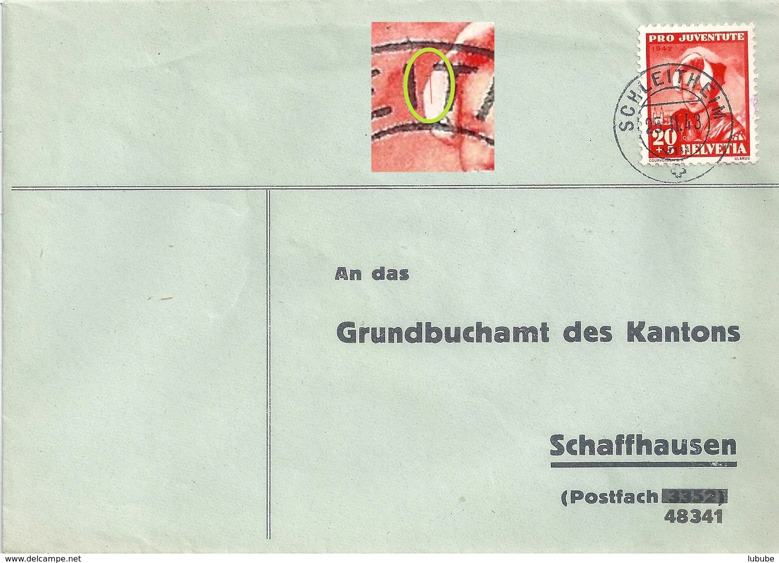 Brief  Schleitheim - Schaffhausen  (PJ Frankatur)           1943 - Covers & Documents