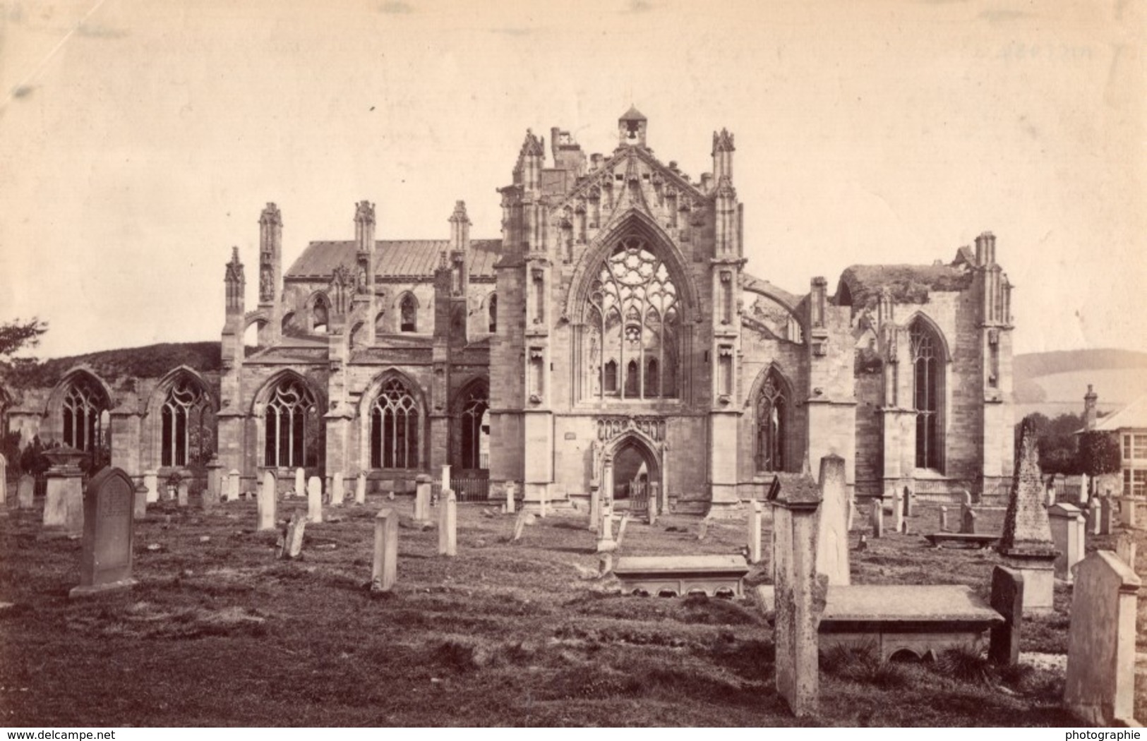 Ecosse Abbaye De Melrose Abbey Ruines Ancienne Photo James Valentine 1880 - Anciennes (Av. 1900)